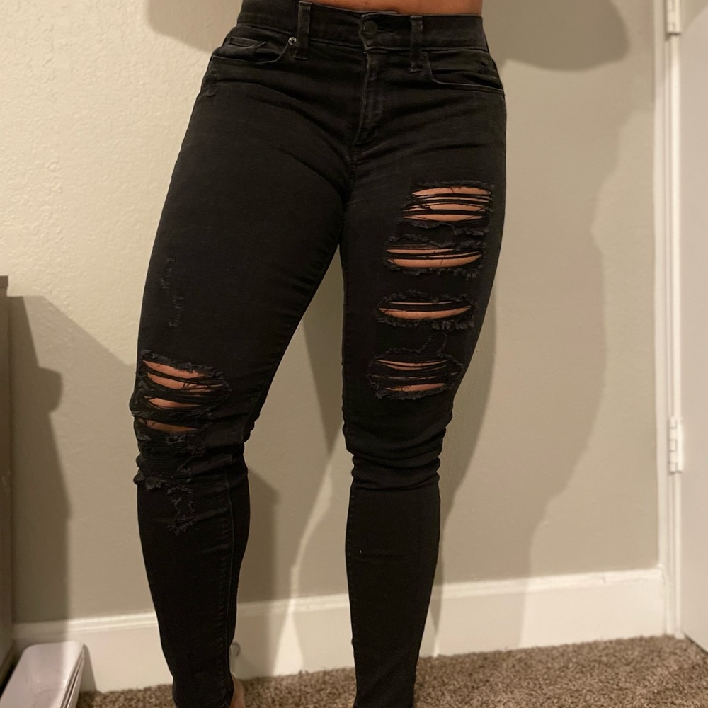 Low Rise Distressed Jeans